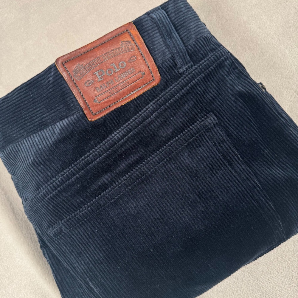 Polo Ralph Lauren Corduroy Pants Mens 36/30 Navy Blue Classic 5-Pocket Stretch